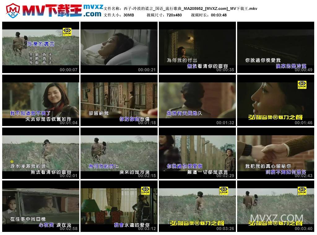 西子-冷漠的谎言_国语_流行歌曲_MA205952